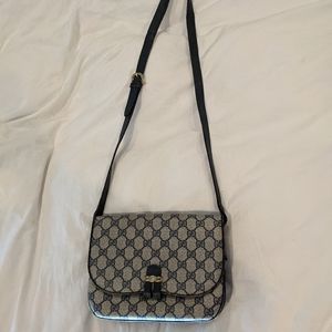 Gucci Vintage 80's Navy Accordion Flap Bag